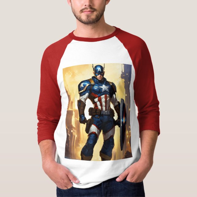 "Heroischer Captain America T - Shirt" T-Shirt (Vorderseite)