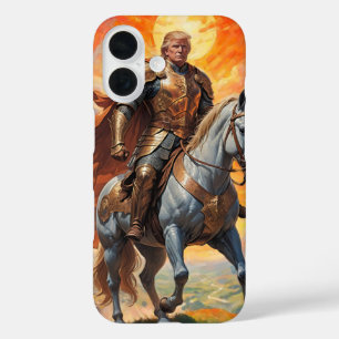Heroischer Trump-Krieger in Goldener Rüstung iPhone 16 Hülle