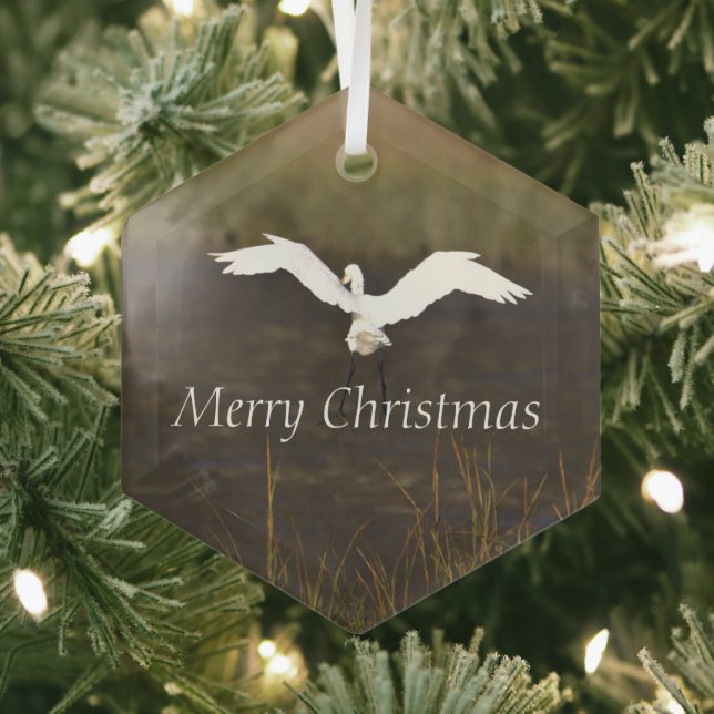 Heron Bird Flying Glass Ornament Aus Glas (Insitu)