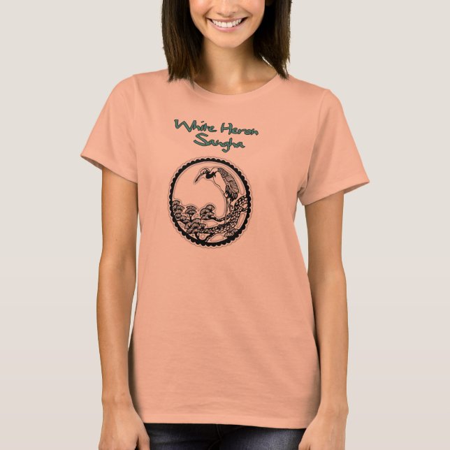 Héron blanc à col vif féminin Sangha TShirt (Devant)