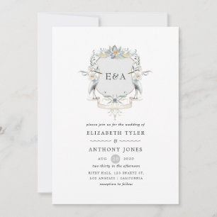 Heron Crest Wasserfront-See-Hochzeit Einladung