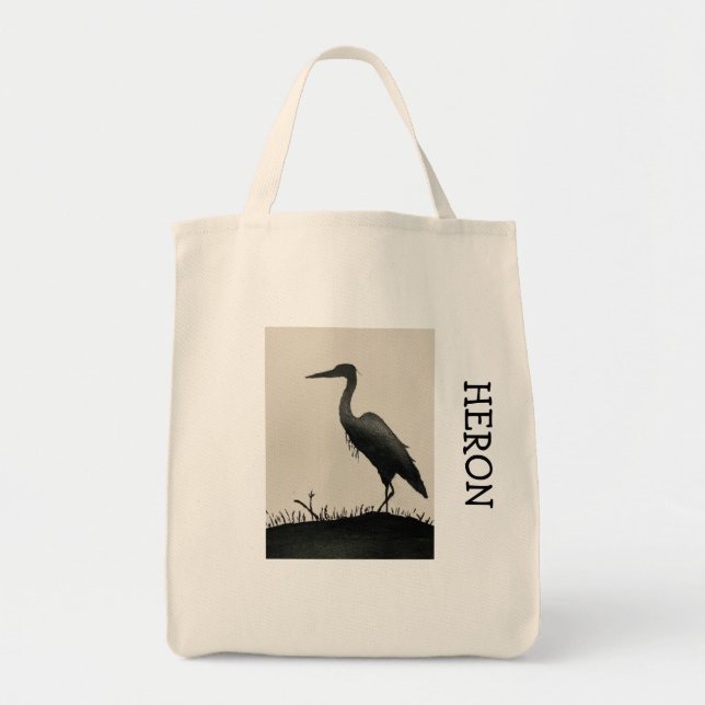 Heron Grocery Tote Bag Tragetasche (Vorne)