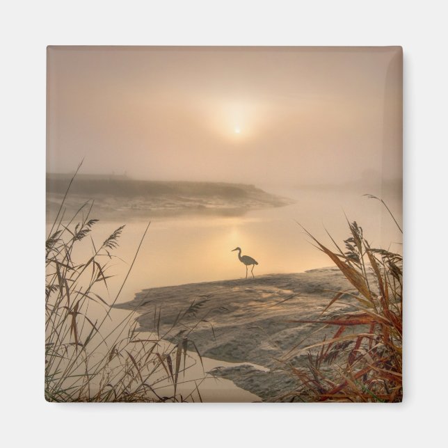 Heron Heaven - Landschaft am See Magnet (Vorne)