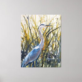 Heron in the Weeds Wild Nature Art Leinwanddruck