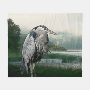 Heron Lake Zeichnend Fleecedecke
