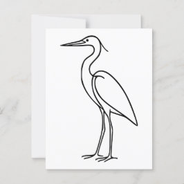 Heron Line Art - Minimalistische Vogelillustration Postkarte