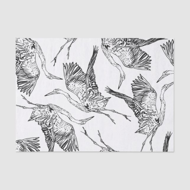 Heron-Muster-Papier Seidenpapier (Vorderseite)