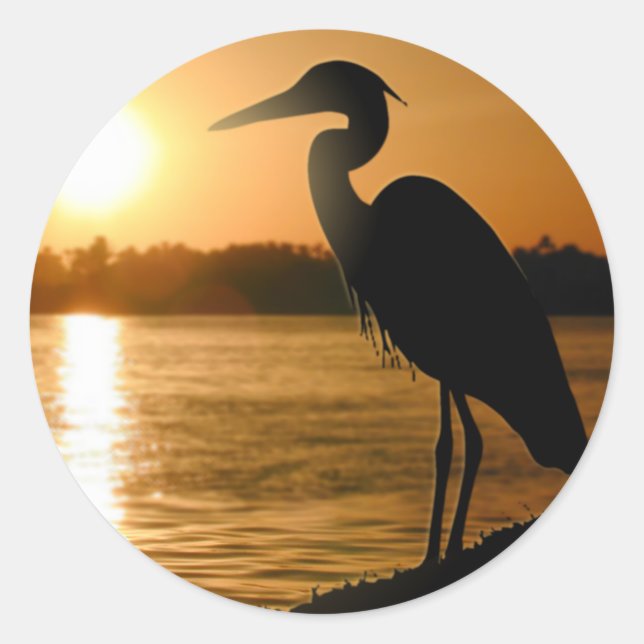 Heron Runder Aufkleber (Vorderseite)