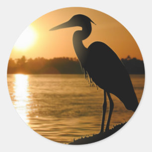 Heron Runder Aufkleber
