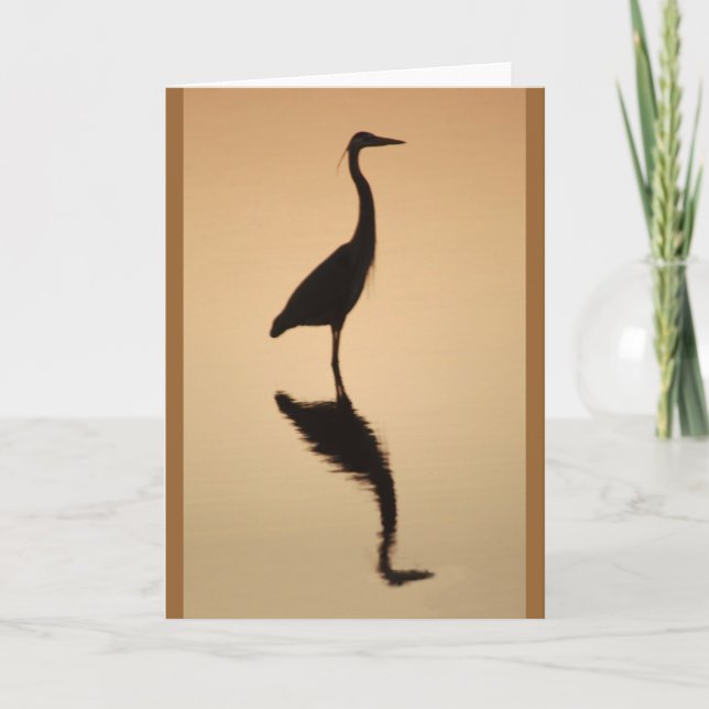 Heron Silhouette Karte (Vorderseite)