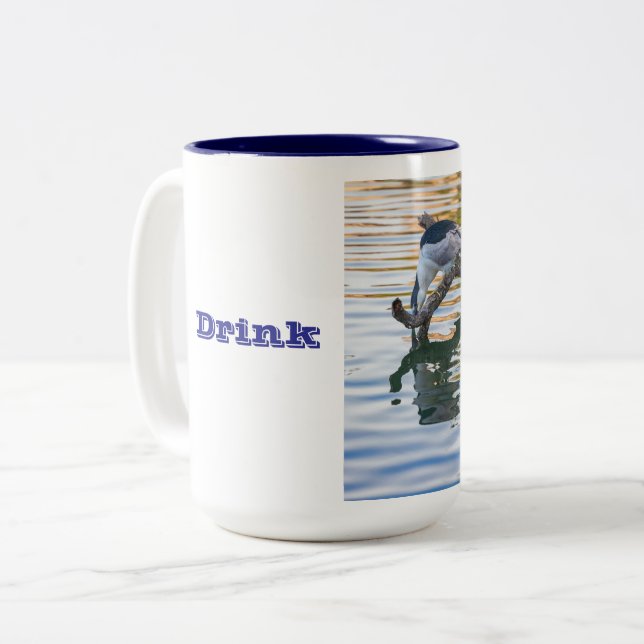 Heron trinken zweifarbige tasse (Vorderseite Links)
