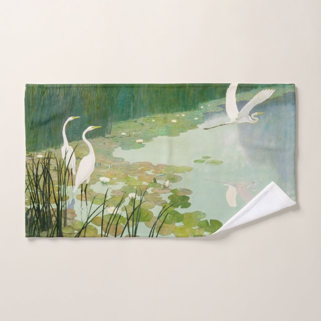 Hérons en été par Newell Convers Wyeth (Serviette à main)