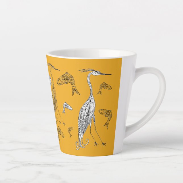 Hérons et poissons 12 oz. Mug (Droite)