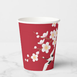 Herons und Dahlias japanisches Design / Pappbecher