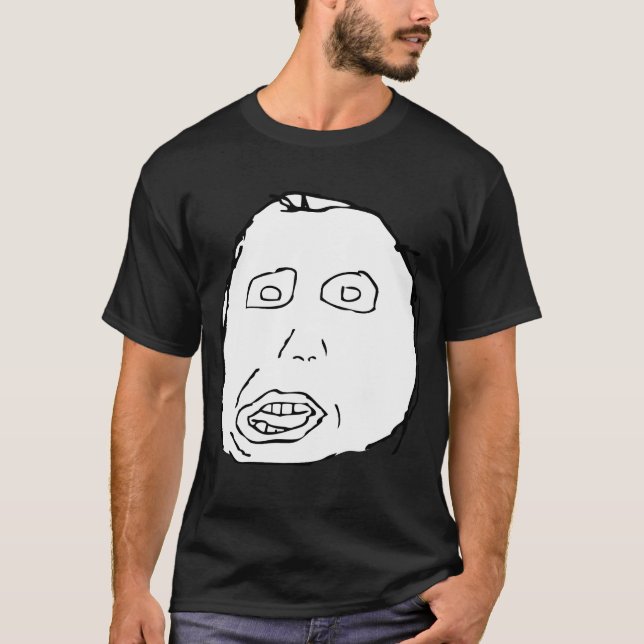 Herp Derp Idiot-Raserei-Gesicht Meme T-Shirt (Vorderseite)