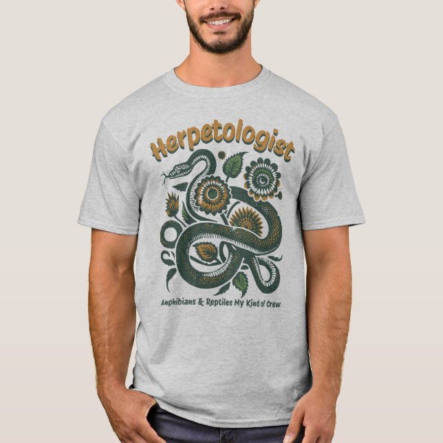 Herpetologe Reptile Lovers T-Shirt (Vorderseite)