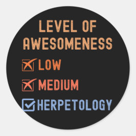 Herpetologen, Level of Awesomness Herpetology Runder Aufkleber