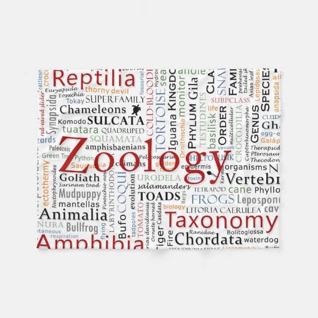 Herpetology in der Typografie Fleecedecke (Vorderseite (Horizontal))