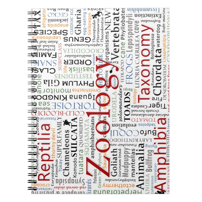 Herpetology in der Typografie Notizblock (Vorderseite)