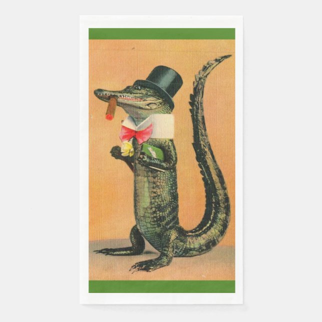 Herr Alligator Gästetücher Serviette (Vorderseite)