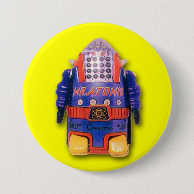 Herr Atomic Toy Robot Round Button (Vorderseite)