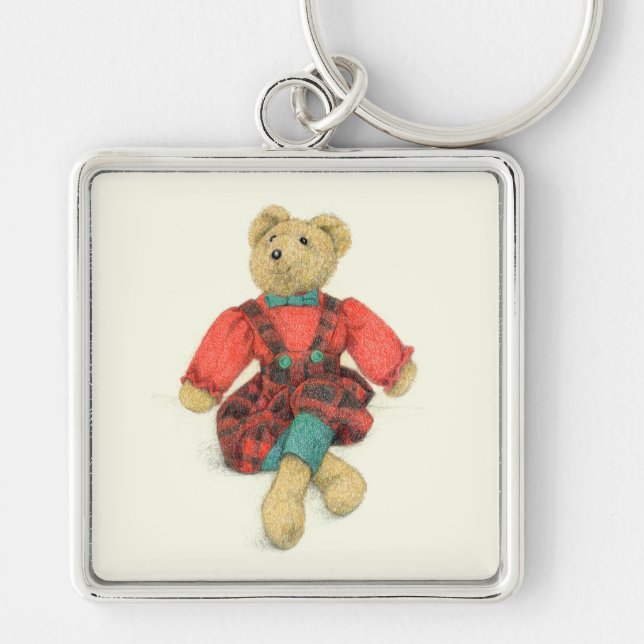 HERR BEAR Premium Square Schlüsselanhänger (Vorne)