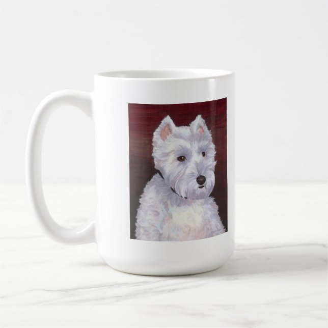 Herr Bob, weiße Welpen-Tasse Kaffeetasse (Links)
