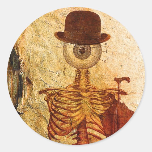 Herr Bone Runder Aufkleber (Vorderseite)