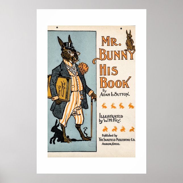 Herr Bunny, sein Buch - Adam L. Sutton Poster (Vorne)
