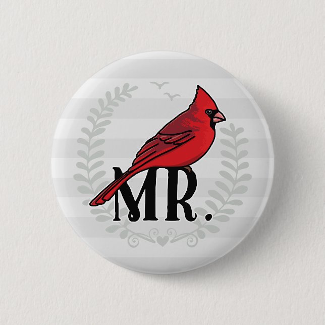 Herr Cardinal Herr und Frau His und ihrs Button (Vorderseite)