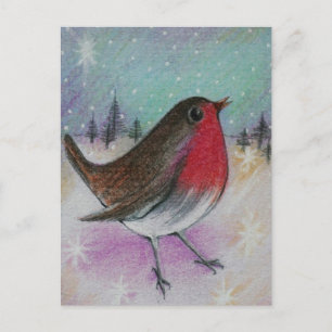 Herr Christmas Robin Feiertagspostkarte