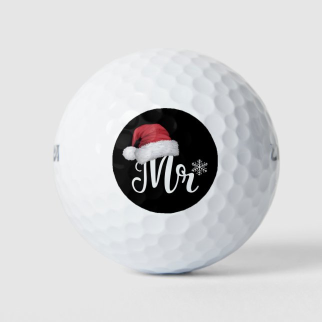 Herr Claus Couples Matching Christmas Pajamas Sant Golfball (Vorderseite)