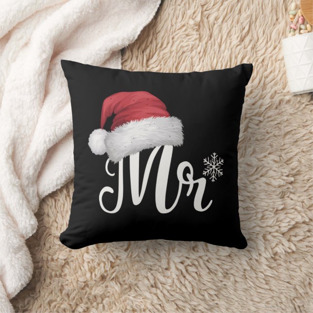 Herr Claus Couples Matching Christmas Pajamas Sant Kissen (Decke)