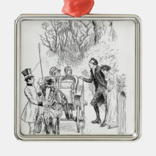 Herr Collins und Charlotte waren beide stehend Ornament Aus Metall