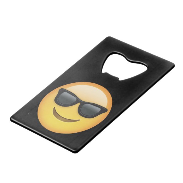 Herr Cool Emoji Geldkarten Flaschenöffner (Rückseite Schrägansicht)