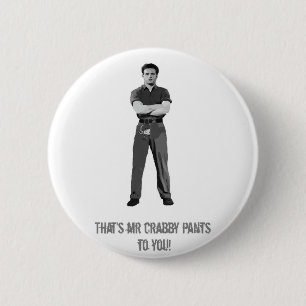 Herr Crabby Pants Button