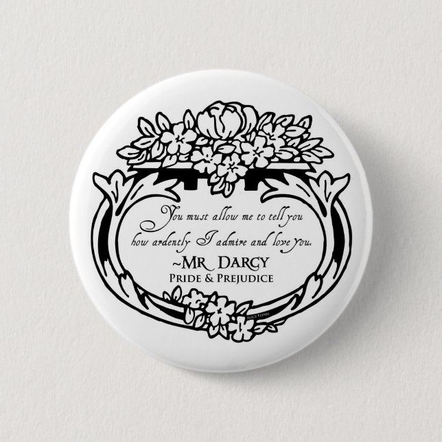 Herr Darcy Loves und bewundert Button (Vorderseite)