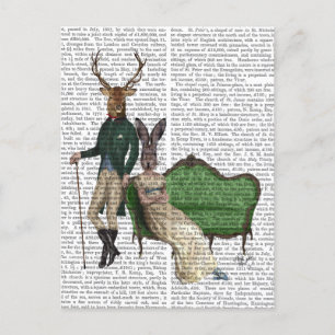 Herr Deer und Frau Rabbit Postkarte