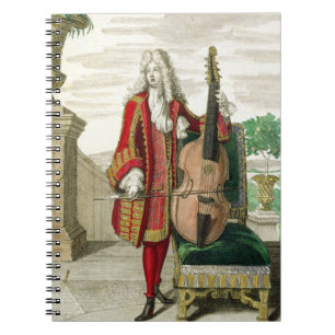 Herr, der das Cello spielt, erschienene c.1688-90 Notizblock