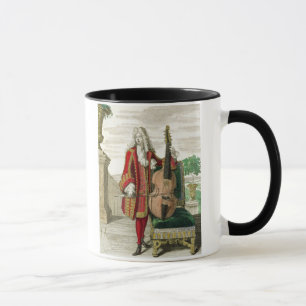 Herr, der das Cello spielt, erschienene c.1688-90 Tasse