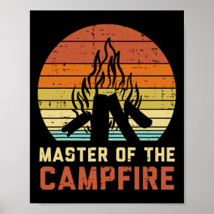 Herr des Lagerfeuer-Sonnenuntergangs Retro Lagerfe Poster