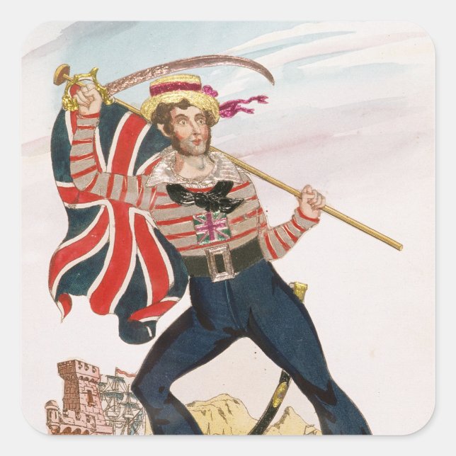 Herr E.F. Saville als "Union Jack Quadratischer Aufkleber (Vorderseite)