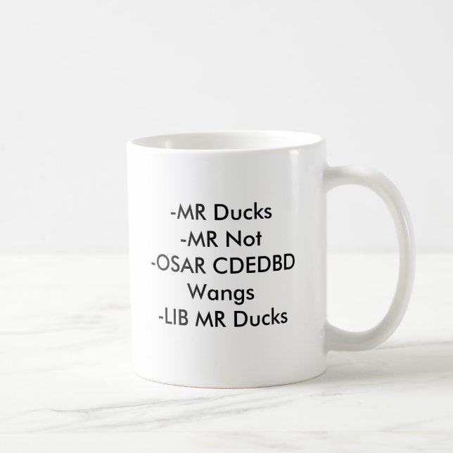 - HERR Ente-HERR Not-OSAR CDEDBD Wangs-BIBLIOTHEK Kaffeetasse (Rechts)