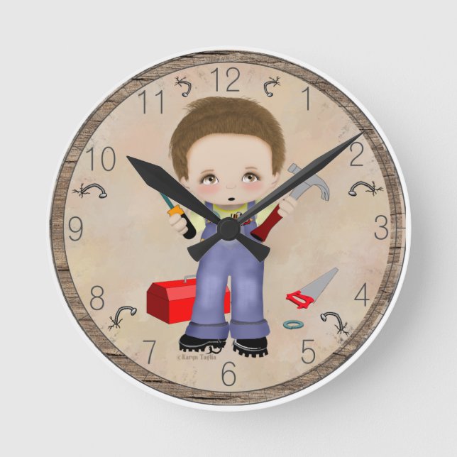 Herr Fix-it Clock Runde Wanduhr (Vorderseite)