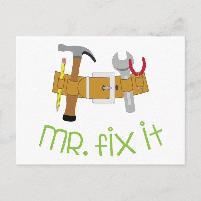 Herr Fix It Postkarte (Vorderseite)