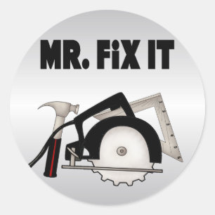 Herr Fix It Runder Aufkleber