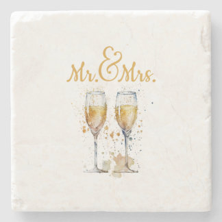 Herr & Frau Champagne Celebration Steinuntersetzer