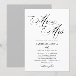 Herr & Frau Classic Calligraphy Wedding Einladung