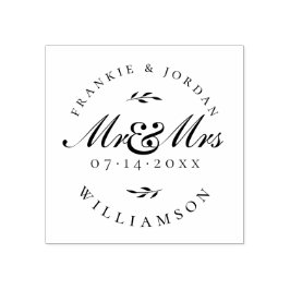 Herr & Frau | Elegantes kalligrafisches Skripthoch Gummistempel