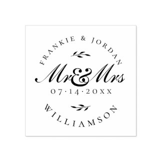 Herr & Frau | Elegantes kalligrafisches Skripthoch Gummistempel